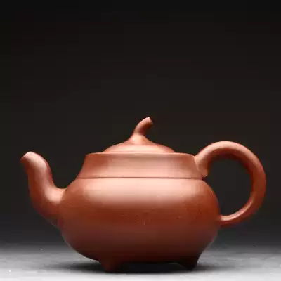 Taiwan circulating old purple sand pot Early factory famous master Xu Hantang handmade three-legged gold melon pot