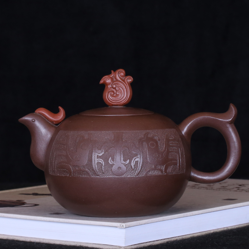 Taiwan's Return Old Purple Sand Pot Famous master Cultural Revolution One factory Xu Hantang made an Fengming pot entirely handmade in the early days