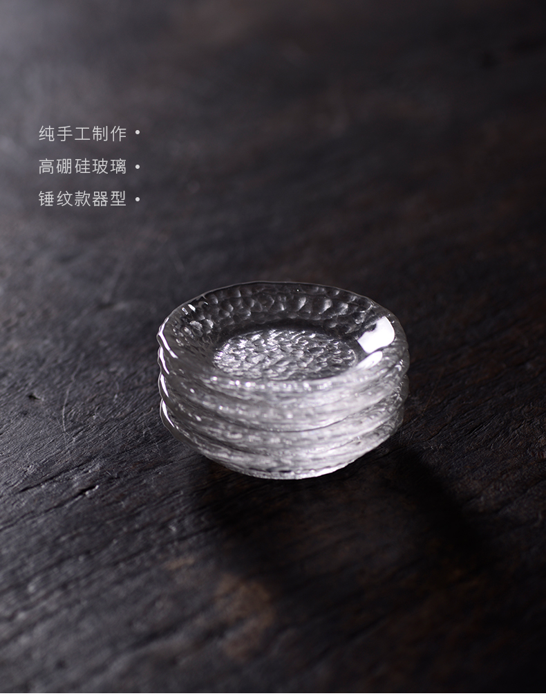 Cloud art of jingdezhen manual thickening Japanese coasters saucer transparent insulating mat cup tea taking with zero