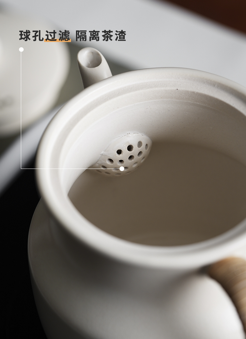 Cloud art of jingdezhen manual soda glaze tea white clay ceramic POTS ceramic teapot household health pot of boiled tea kettle