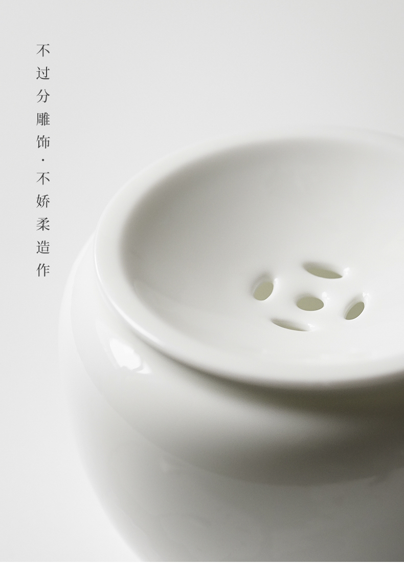 White porcelain copper build small water washing of jingdezhen ceramic device serving soup slag slag bucket water jar kunfu tea table accessories