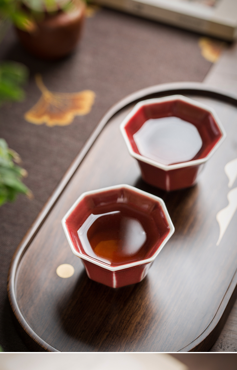 Cloud pure manual operation of jingdezhen ji red glaze ceramic masters cup single cup sample tea cup tea cup kung fu tea cups