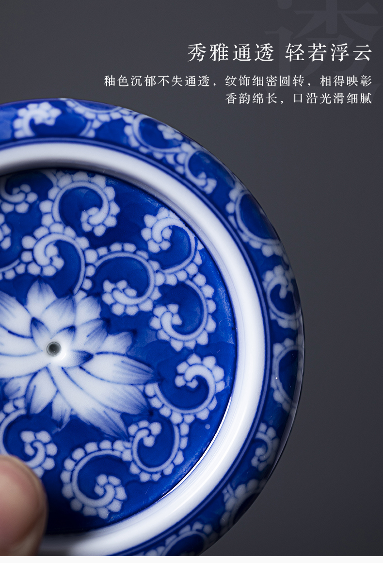 Cloud art of jingdezhen hand - made porcelain cover put incense inserted dual ceramic lid kung fu tea tea taking of spare parts