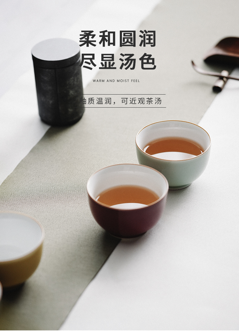 Four seasons cloud art of jingdezhen ceramic color glaze manually masters cup kung fu tea set a single tea cups single CPU