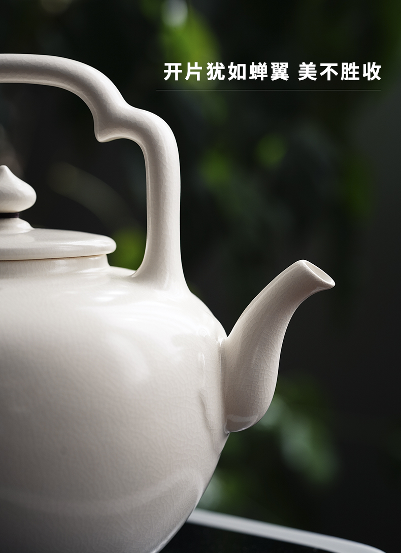 Cloud operation manual soda glaze white clay ceramic girder pot of boiled tea, slicing the jug kettle manual kettle