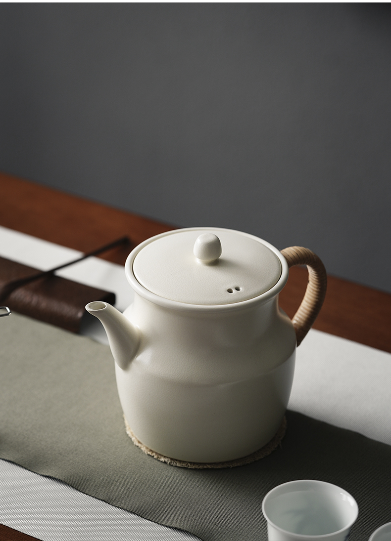 Cloud art of jingdezhen manual soda glaze tea white clay ceramic POTS ceramic teapot household health pot of boiled tea kettle