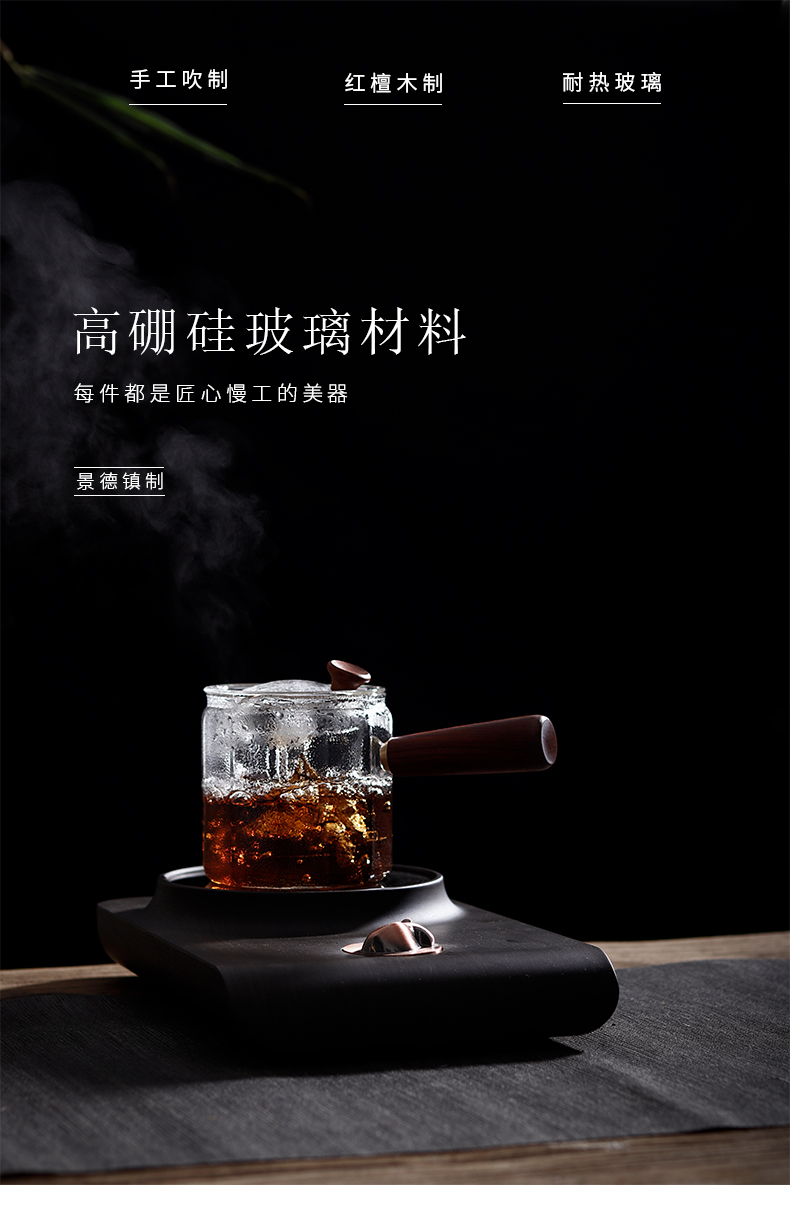 Cloud art glass tea steamer heat side boil pot of thickening automatic filtering teapot the tea, the electric TaoLu use tea set