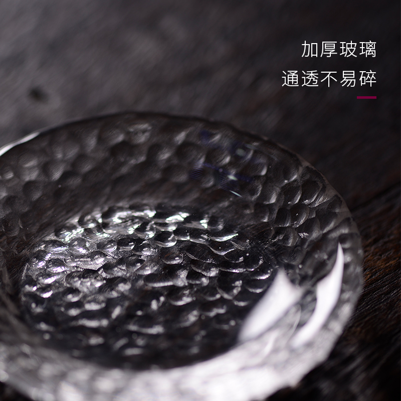 Cloud art of jingdezhen manual thickening Japanese coasters saucer transparent insulating mat cup tea taking with zero