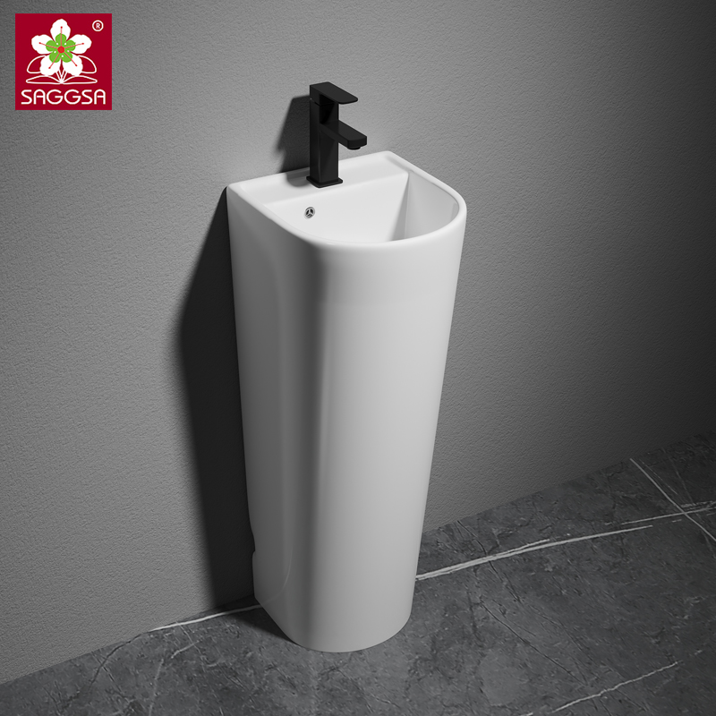 SAGGSA ceramic column basin floor-standing column basin vertical washbasin small apartment powder room column washbasin