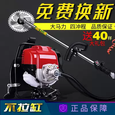 Gasoline lawn mower four-stroke back-mounted multifunctional agricultural grass cutting and irrigation rice cutting machine small soil loosening weeding machine