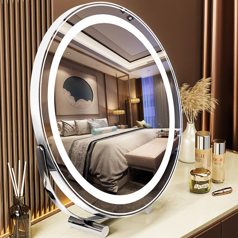 Makeup Mirror Desktop Led Lamp Tonic light with lamp Women's room Bedroom Large Desk Shining Large Mirror Recharge 