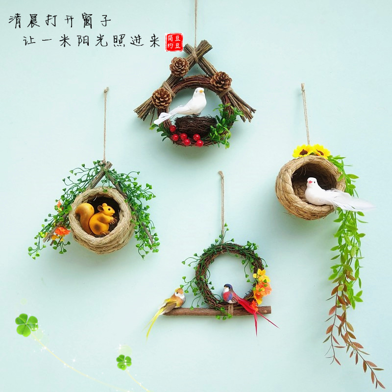 Kindergarten Air Pendant Accessories Ring Innovative landscape Environment Placement Material pendant Decorative Mori Ensemble Pendant Creative Bird Nest-Taobao