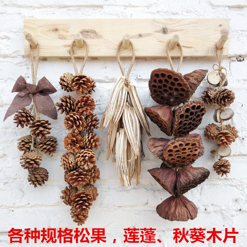 Pinecone diy material Natural showerhead Christmas decoration Forest plant decoration Forest baby set Retro home