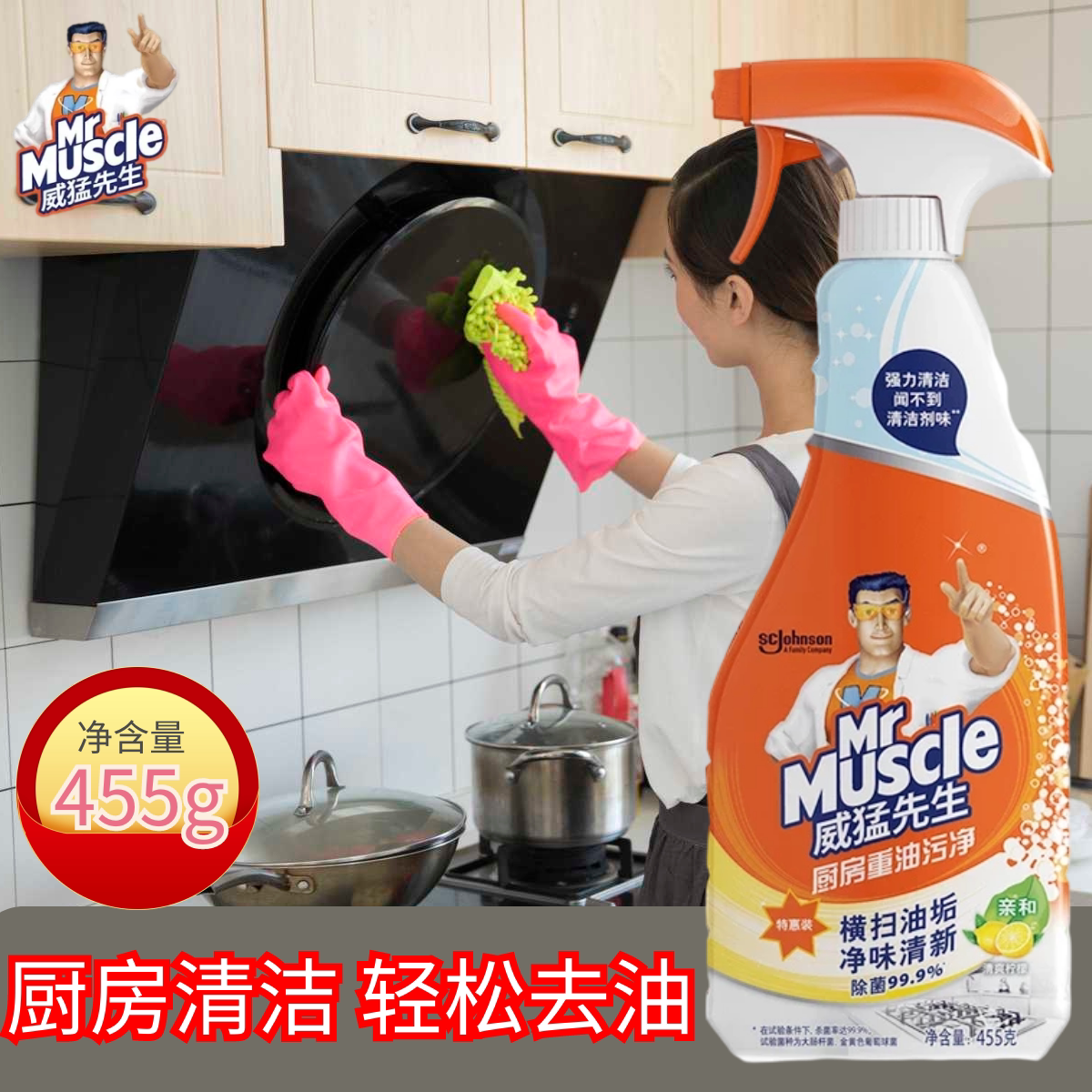 Mr. Willeng Kitchen Heavy Oil Stain Net Lemon Liquid Defilers 455g Home Washing Machine Remover Oil Scale