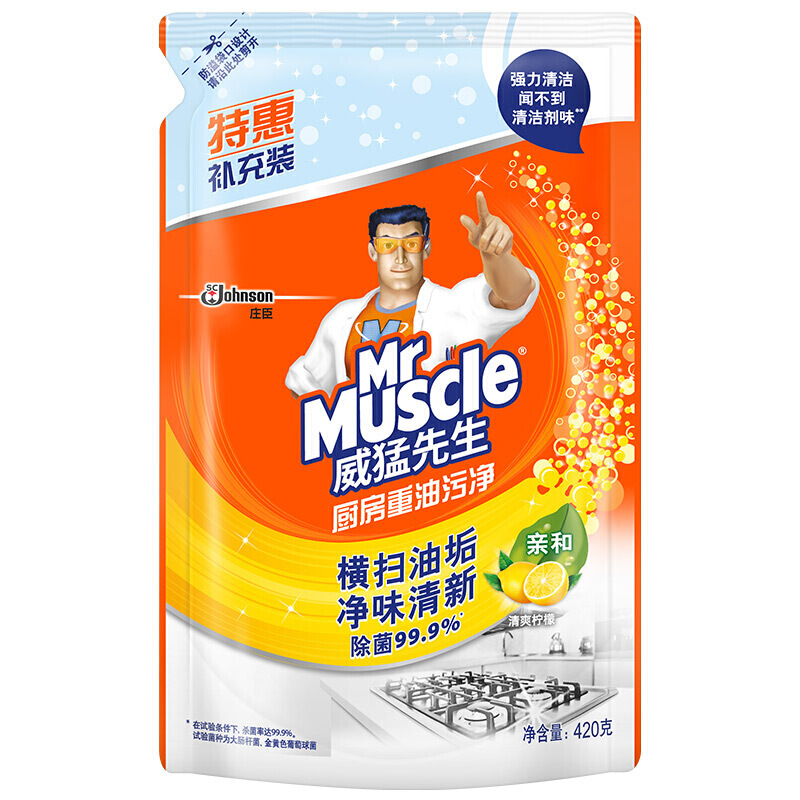 Mr. Willeng Home Kitchen Heavy Oil Pollution Net Range Hood Cleanser 420g bagged supplement Lemon Citrus Taste
