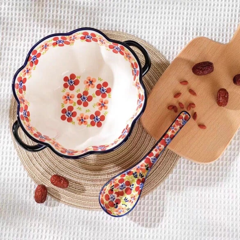 Silesia Bowl, New Polish Style, High-Quality Underglaze Color Rice Bowl, Ceramic Tableware Set with a Sense of Sophistication Silesia Bowl, New Polish Style, High-Quality Underglaze Color Rice Bowl, Ceramic Tableware Set with a Sense of Sophistication