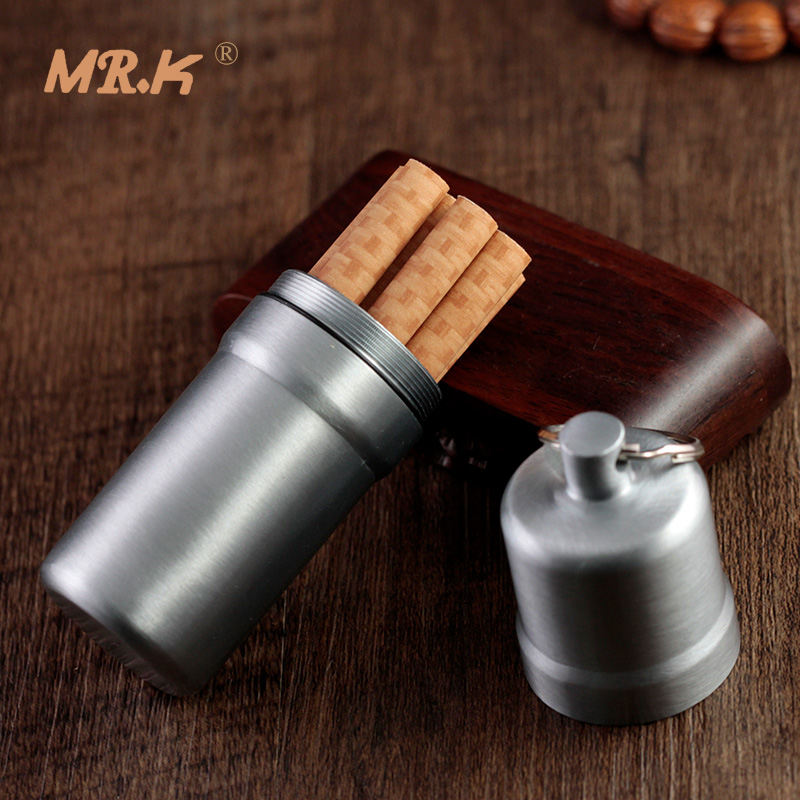 MR K Cylinder Type 10 Fitted Portable With Metal Smoking Cartridge Rubber Ring Seal Waterproof Outdoor Men's Smoking Box Coarse Smoke