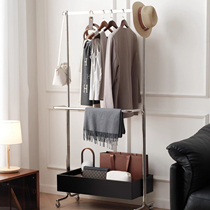 Living room solid wood floor-standing clothes rack modern light luxury bedroom removable coat rack overnight clean clothes storage