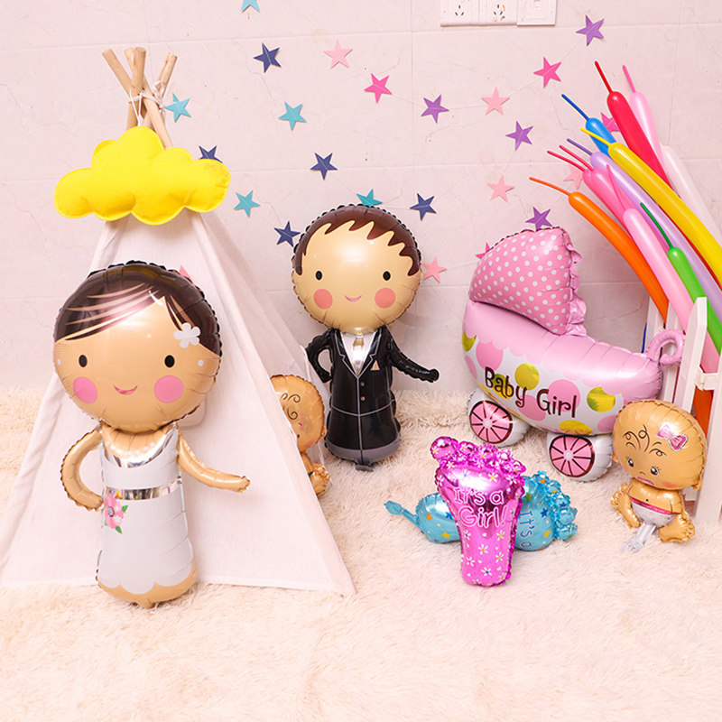 Children's birthday Birthday Placement Balloon Package Baby 100 Days Cartoon Doll Aluminum Film Balloon Party Decorative supplies