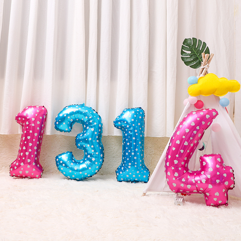 Baby age 100 days Digital Balloon Decoration 1 Children's Birthday Party Arranged Cartoon Balloon Columns