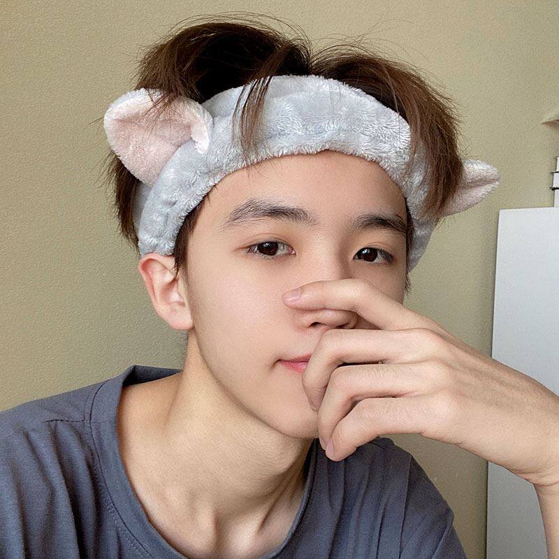 Wash Face Hair Stirrup Male Wash Face Special Coated Film Anti Slip Bunch Hair head cover headscarf Brief about press hair Guys headwear