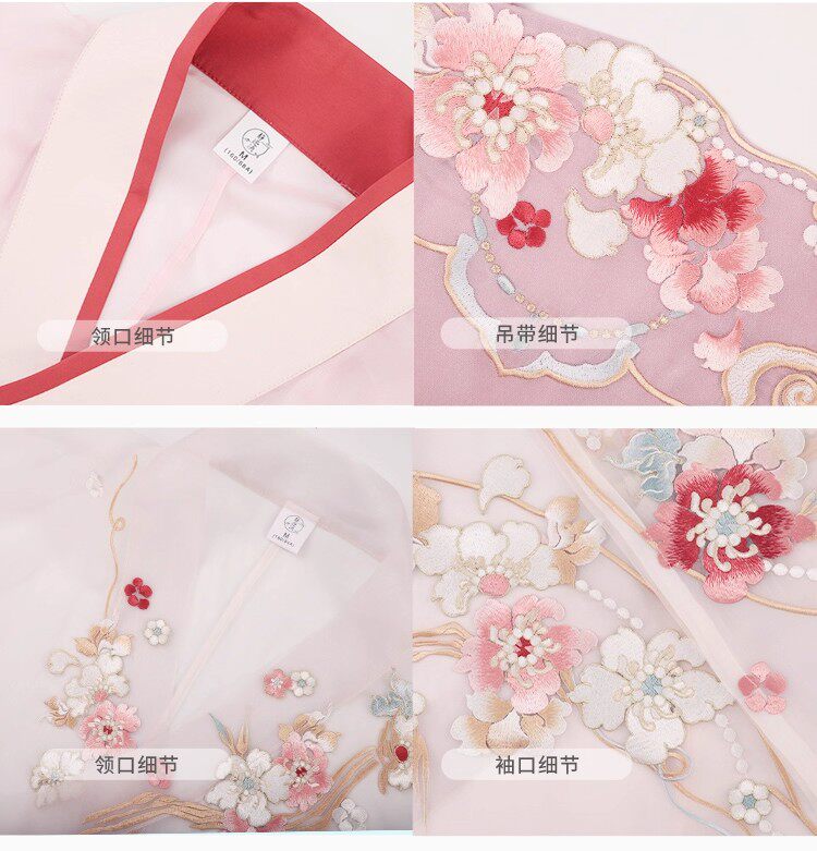 Китайцы одежда наборы 新款原创【玉水轻鸾】刺绣吊带超仙汉服南北朝国风大典走秀明星款