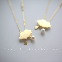 VIA original designer real pearl necklace s925 sterling silver choker gilded clouds to give girlfriend gift