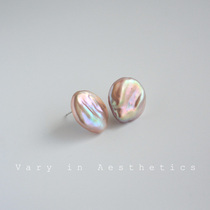 Through the natural shaped Baroque Pearl French retro niche ins tide personality s925 silver earring nail ear clip female