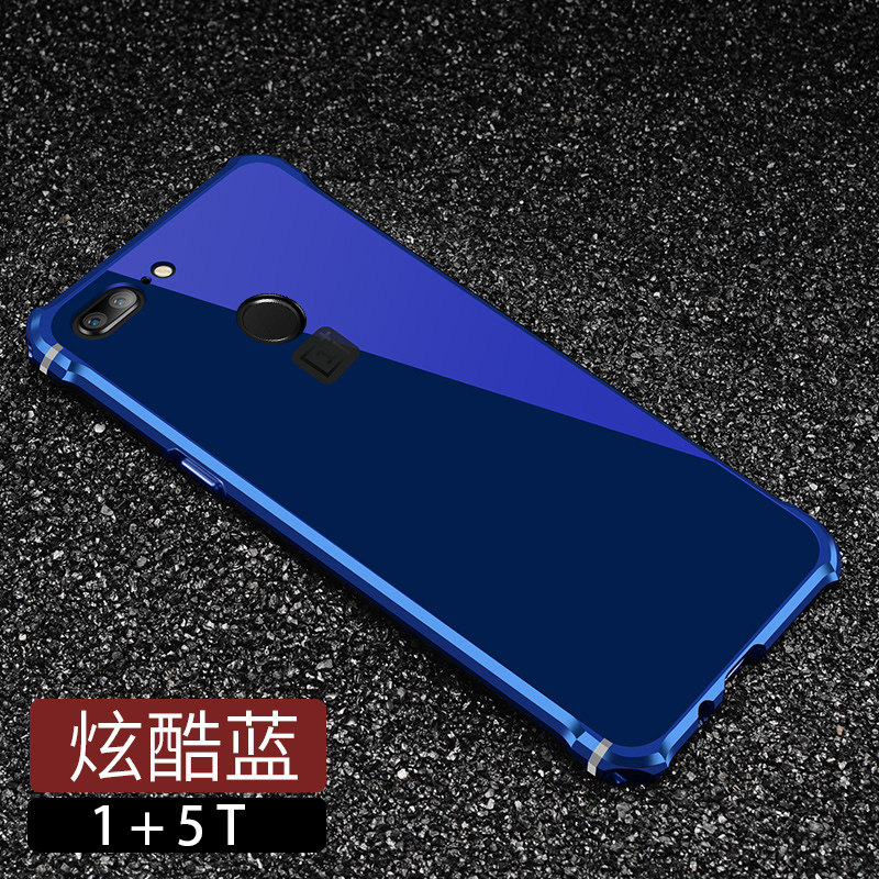 iy Rainbow Aluminum Metal Bumper Dazzle PC Back Cover Case for OnePlus 5T