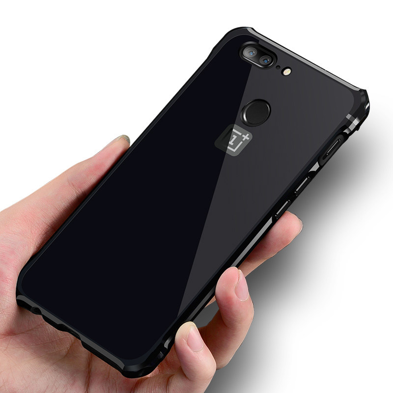 iy Rainbow Aluminum Metal Bumper Dazzle PC Back Cover Case for OnePlus 5T
