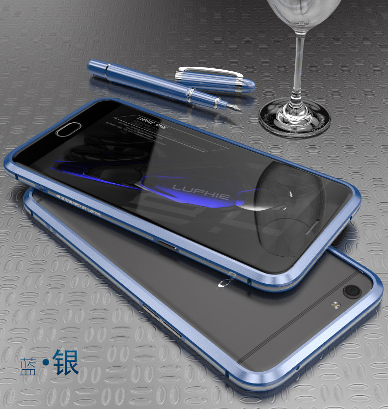 Luphie Bicolor Blade Sword Slim Light Aluminum Bumper Metal Shell Case for OPPO R9s & OPPO R9s Plus