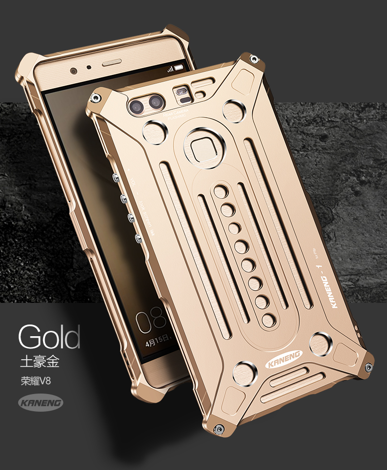 KANENG Powerful Aluminum Shell Shockproof Aerospace Metal Case Cover for Huawei Honor V8