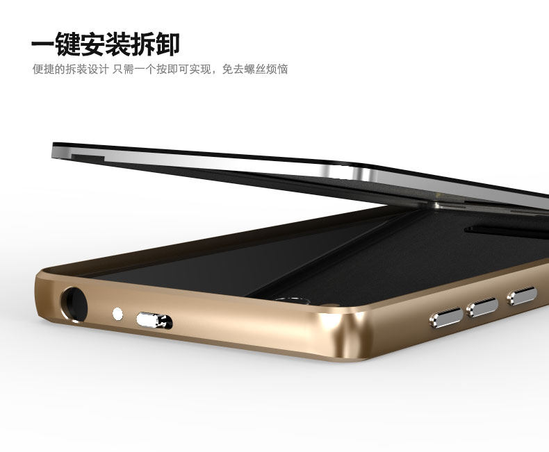 Luphie Aircraft Aluminum Metal Frame 9H Tempered Glass Back Cover Case for Xiaomi Mi 4C