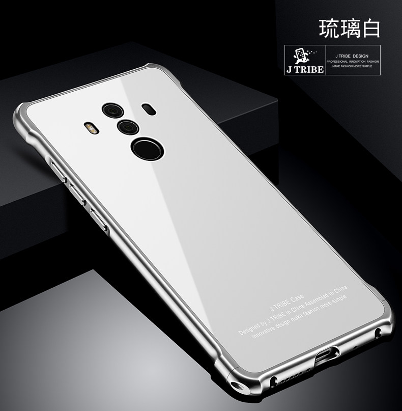 iy Rainbow Aluminum Metal Frame 9H Tempered Glass Back Cover Case for Huawei Mate 10 & Huawei Mate 10 Pro