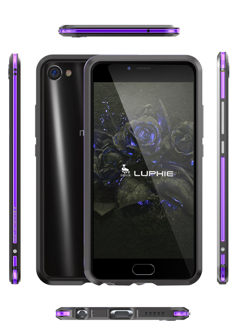 Luphie Bicolor Blade Sword Slim Light Aluminum Bumper Metal Shell Case for MEIZU X