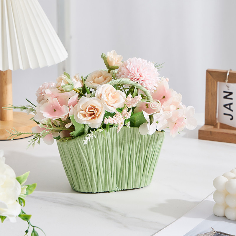 Fake Flower Emulation Floral Furnishing Floral Potted Plant Small Pendulum Piece Nordic Living Room Tea Table Table Table Flower Pendulum Flower Decoration Flowers