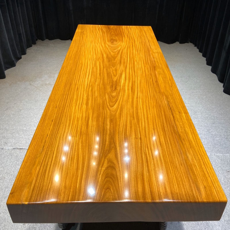 Teak solid wood large board tea table 2 meters log tea board table boss office table furniture simple executive table whole board