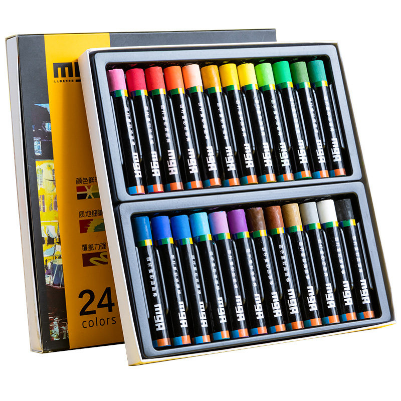 晨光重彩油画棒24色彩色蜡笔可水洗36色儿童幼儿园宝宝重彩
