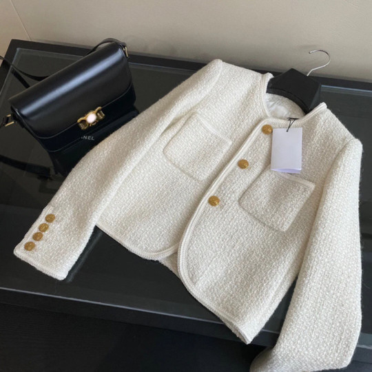 Классический белый элегантный жакет в стиле Шанель для миниатюрных женщин, короткий приталенный топ из французского твида