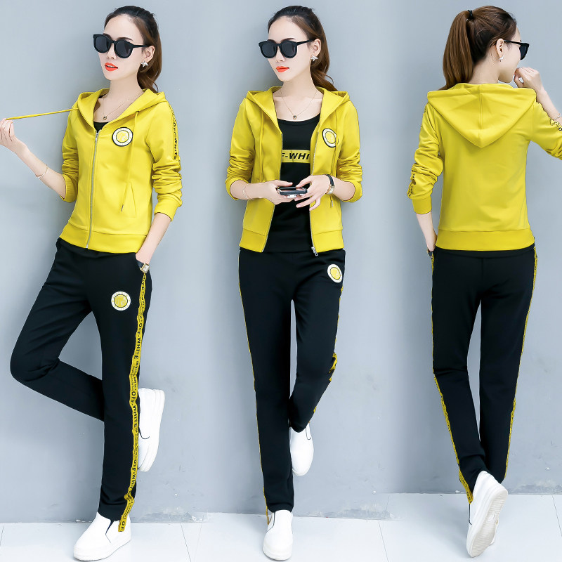 休闲运动衣服套装女春秋2017新款潮爆款韩版三件套宽松大码卫衣夏