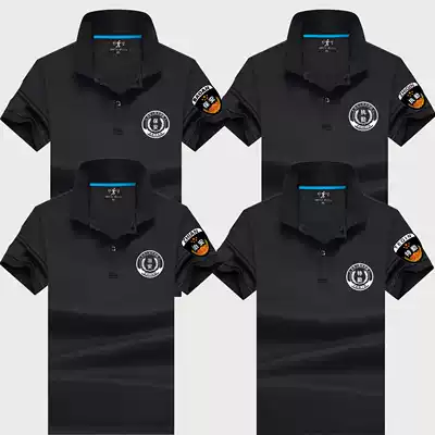Summer Black quick-drying lapel security clothing short sleeve T-shirt duty half sleeve security work clothes security stand collar t-shirt