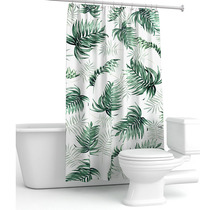 Nordic green tropical plants fresh thickened waterproof and mildew proof toilet partition curtain kitchen curtain curtain shower curtain