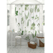 Nordic retro map new simple personality fern plant small clear waterproof and mildew-proof environmental barrier curtain curtain shower curtain