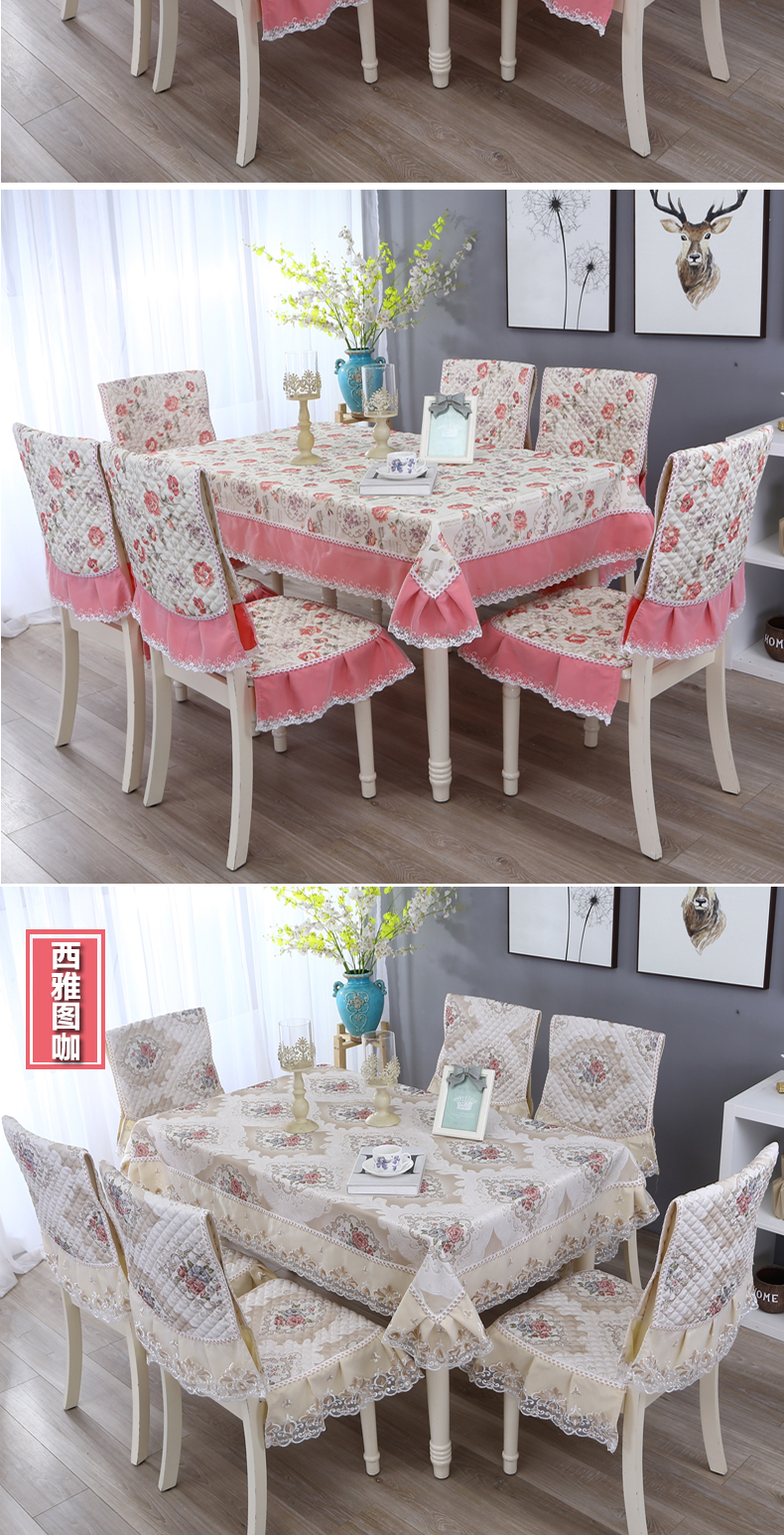 Đơn giản hiện đại bàn cà phê ren khăn trải bàn vải hình chữ nhật sân vườn khăn trải bàn ghế đệm đặt ghế bìa khăn trải bàn ăn cao cấp