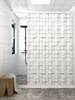 Bathroom Shower Curtain Waterproof and Mildew-Proof Hanging Curtain Bathroom Shower Partition Curtain No-Drill Shower Curtain Rod Set Curtain Fabric