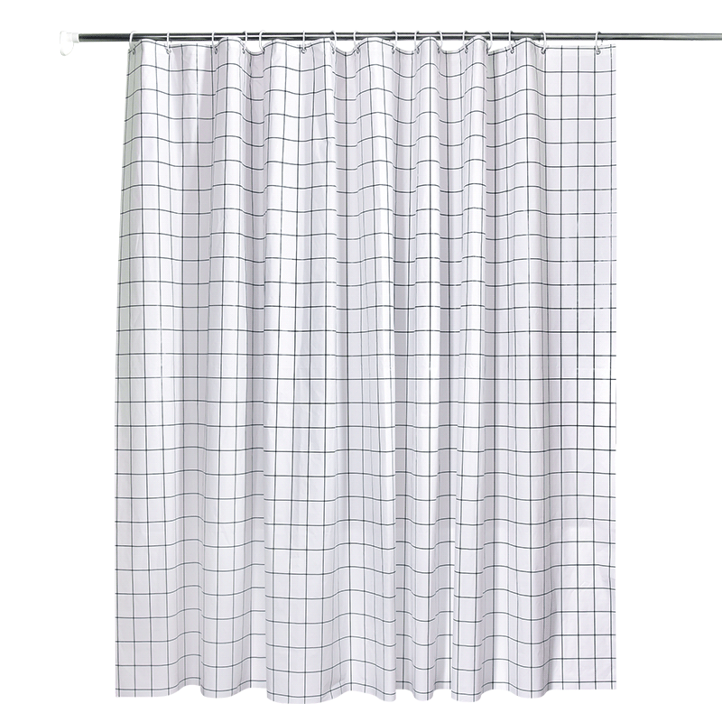 Bathroom Partition Shower Curtain Set, No-Drill Waterproof Shower Room Bathroom Door Water-Blocking Curtain, Thickened Fabric