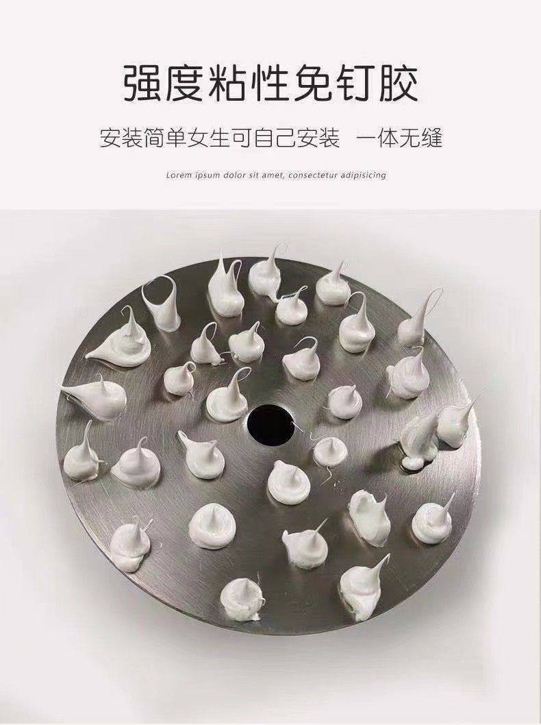 Stainless Steel No-Drill Shower Curtain Rod Accessories Shower Rod Flange Bracket No-Installation with Anti-Sagging Thickened Base