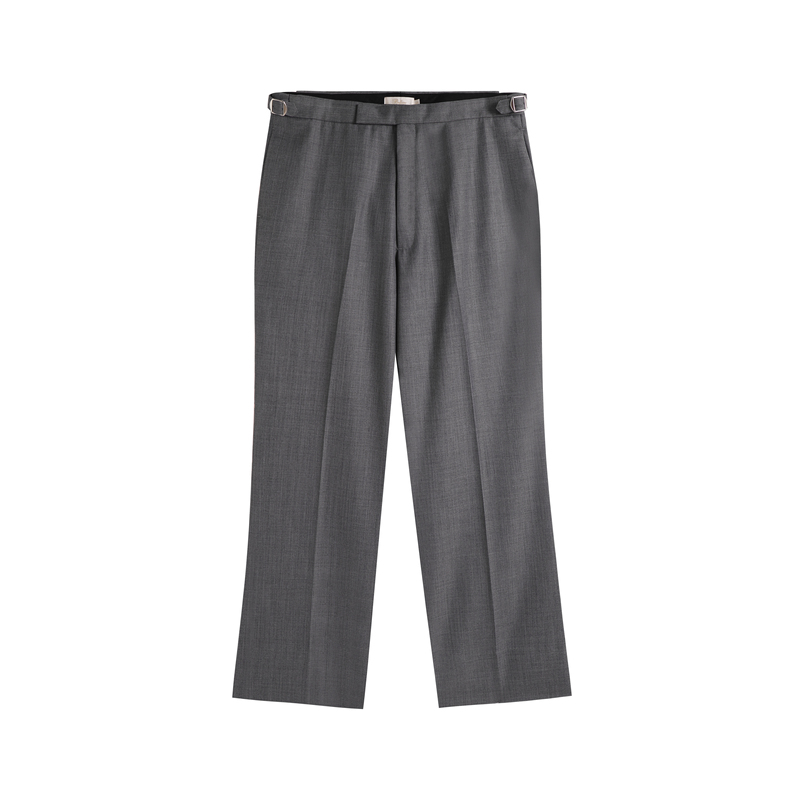 Before40 Wool Trousers, Adjustable Waist, New Rich Old-Money Style, Ice Gray, High-End Tailored Lining