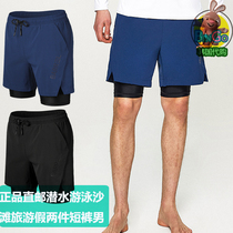 BARREL Korean fake two pieces of sunscreen stretch sports shorts diving swimming pants mens 5 points pants summer