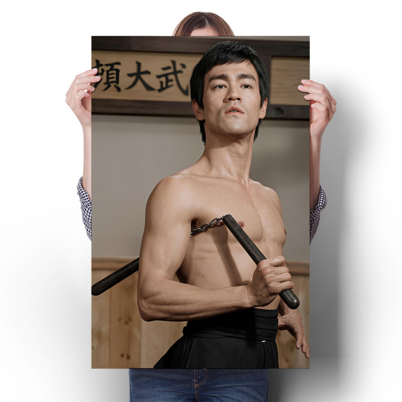 Retro Nostalgic Bruce Lee Poster Decorative Painting Boxer Nunchaku Sparring Martial Arts Fitness Wall Sticker Mural Retro Nostalgic Bruce Lee Poster Decorative Painting Boxer Nunchaku Sparring Martial Arts Fitness Wall Sticker Mural